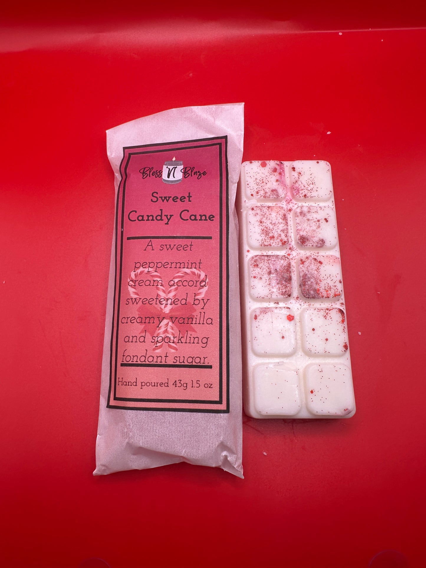 Bless ‘N’ Blaze Sweet Candy Cane Wax Melt Snap Bar